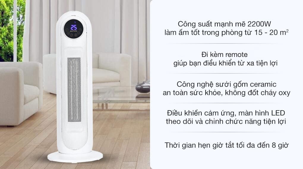 Ảnh Quạt sưởi gốm ceramic Mutosi MCH-2200