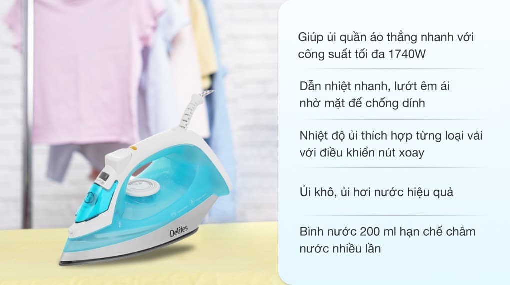 Ảnh Bàn ủi hơi nước Delites ES-2472 1740W