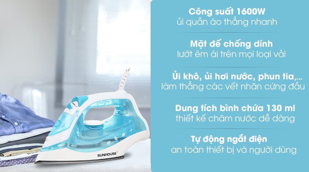 Ảnh Bàn ủi hơi nước Sunhouse SHD2065 1600W