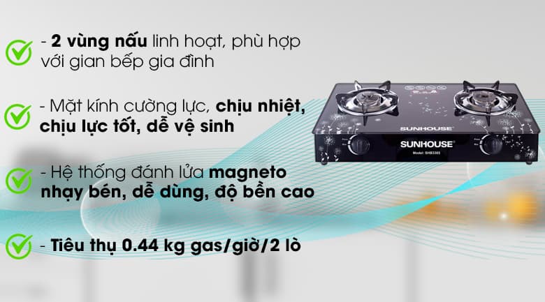 Ảnh Bếp ga đôi Sunhouse SHB3365