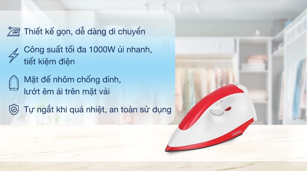 Ảnh Bàn ủi khô Delites RC-01 1000W