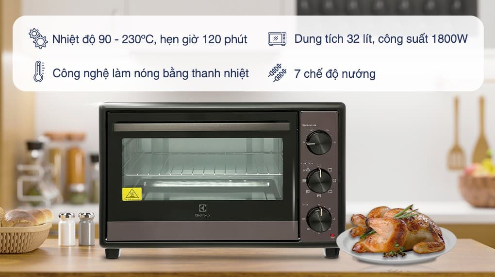 Ảnh Lò nướng Electrolux EOT3218XG 32 lít