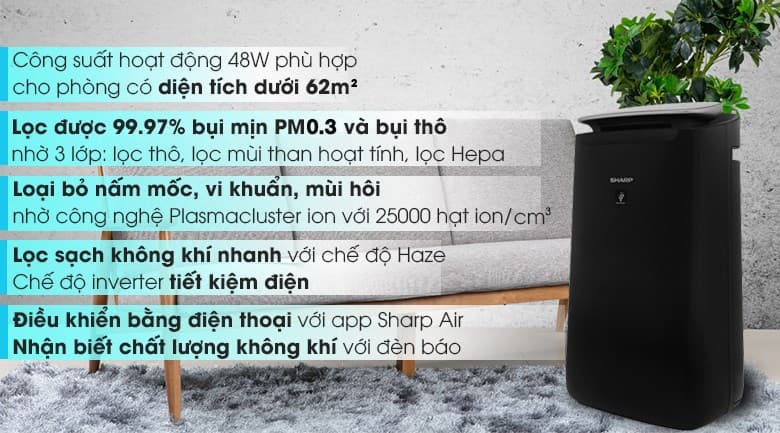 Ảnh Máy lọc không khí Sharp FP-J80EV-H 48W