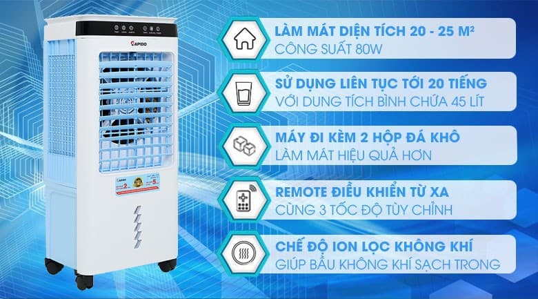 Ảnh Quạt điều hòa Rapido 6000D 80W