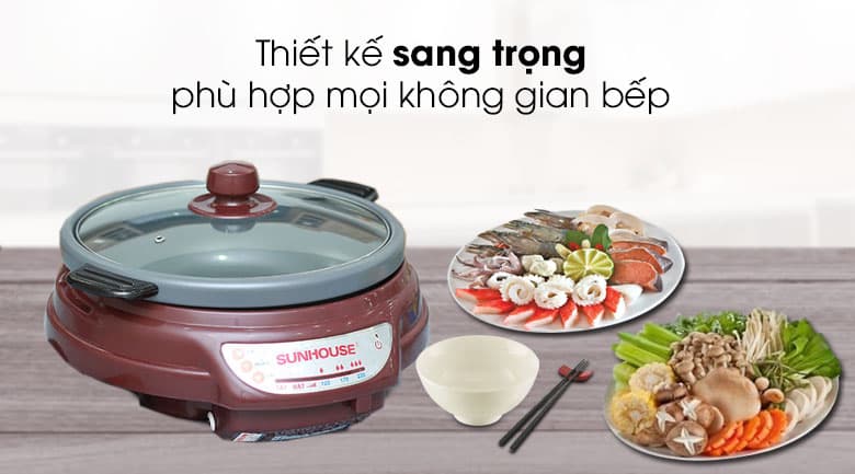 Ảnh Nồi lẩu điện Sunhouse SH-535L Nâu 3.5 lít
