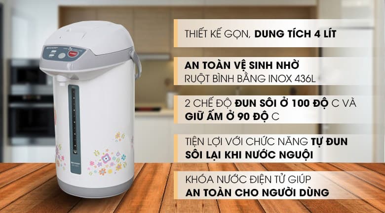 Ảnh Bình thủy điện Sharp KP-Y40PV-CU 4 lít