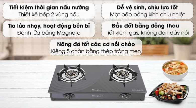 Ảnh Bếp ga đôi Kangaroo KG519M