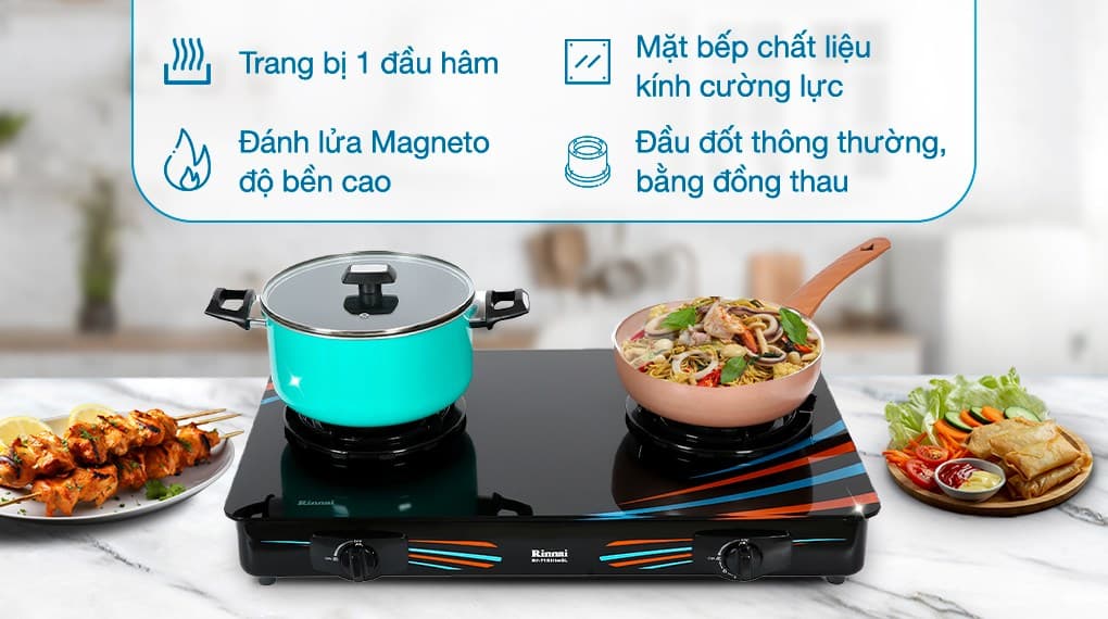Ảnh Bếp ga đôi Rinnai RV-715Slim(GL-SC)