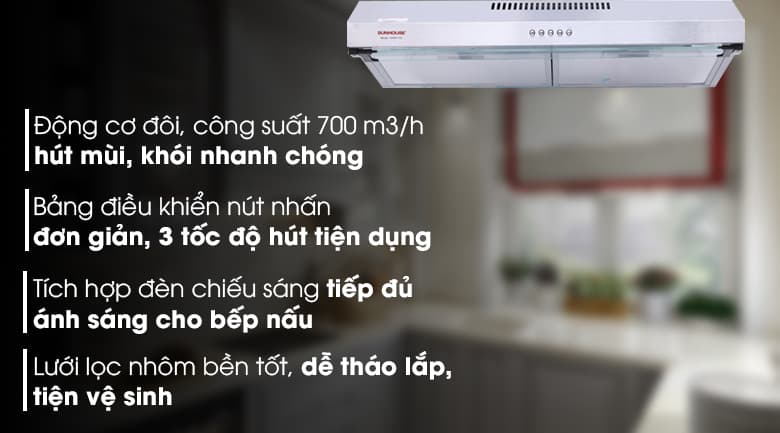 Ảnh Máy hút mùi âm tủ Sunhouse SHB6118I