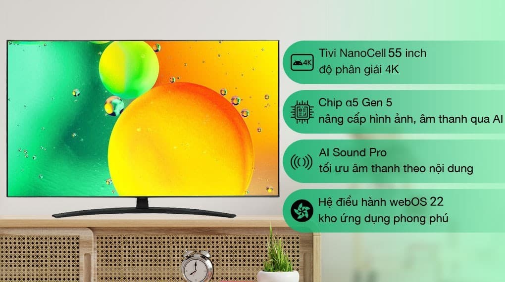 Ảnh Smart Tivi NanoCell LG 4K 55 inch 55NANO76SQA