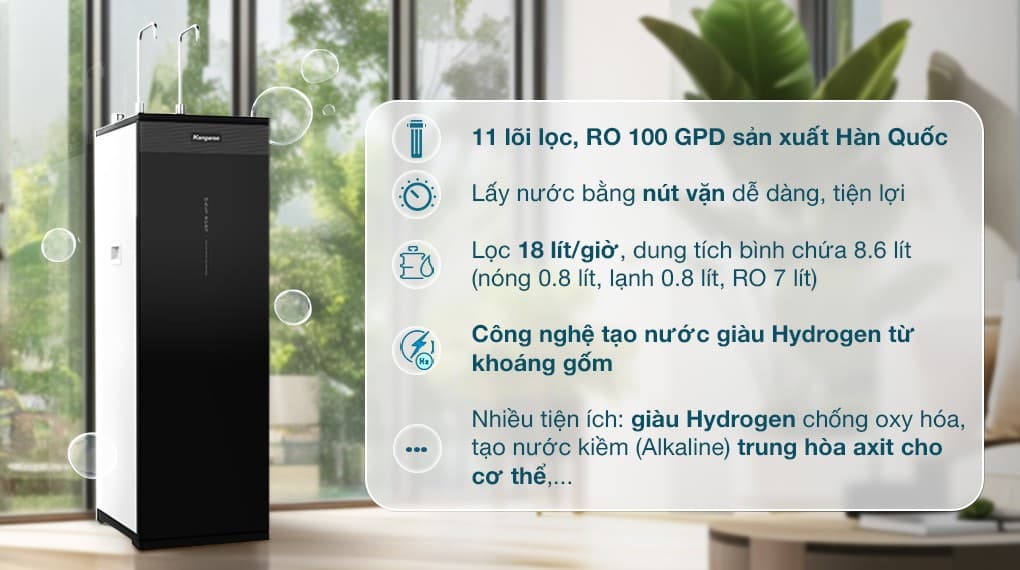 Ảnh Máy lọc nước RO nóng nguội lạnh Hydrogen Kangaroo KG11A2 11 lõi