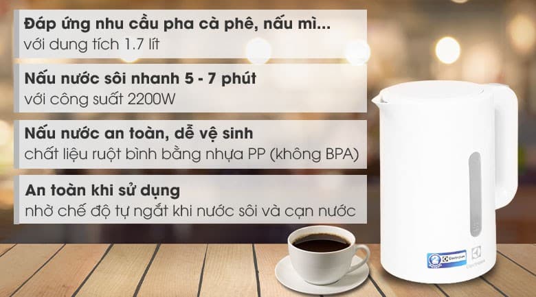 Ảnh Bình đun siêu tốc Electrolux 1.7 lít E2EK1-100W