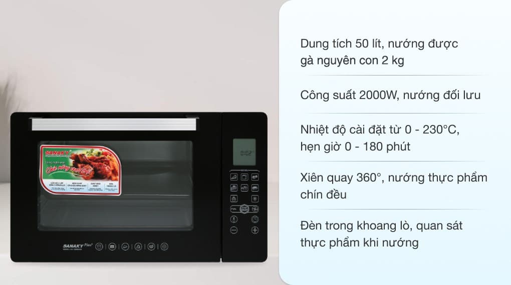 Ảnh Lò Nướng Sanaky VH 5088N2D 50 lít