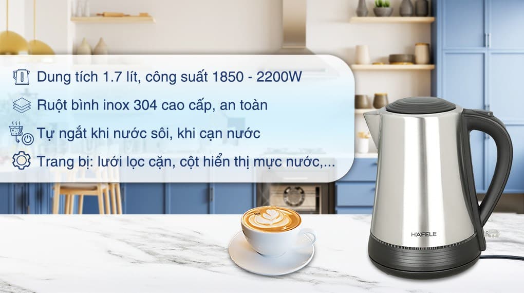 Ảnh Bình đun siêu tốc Hafele 1.7 lít HS-K1703X (535.43.733)