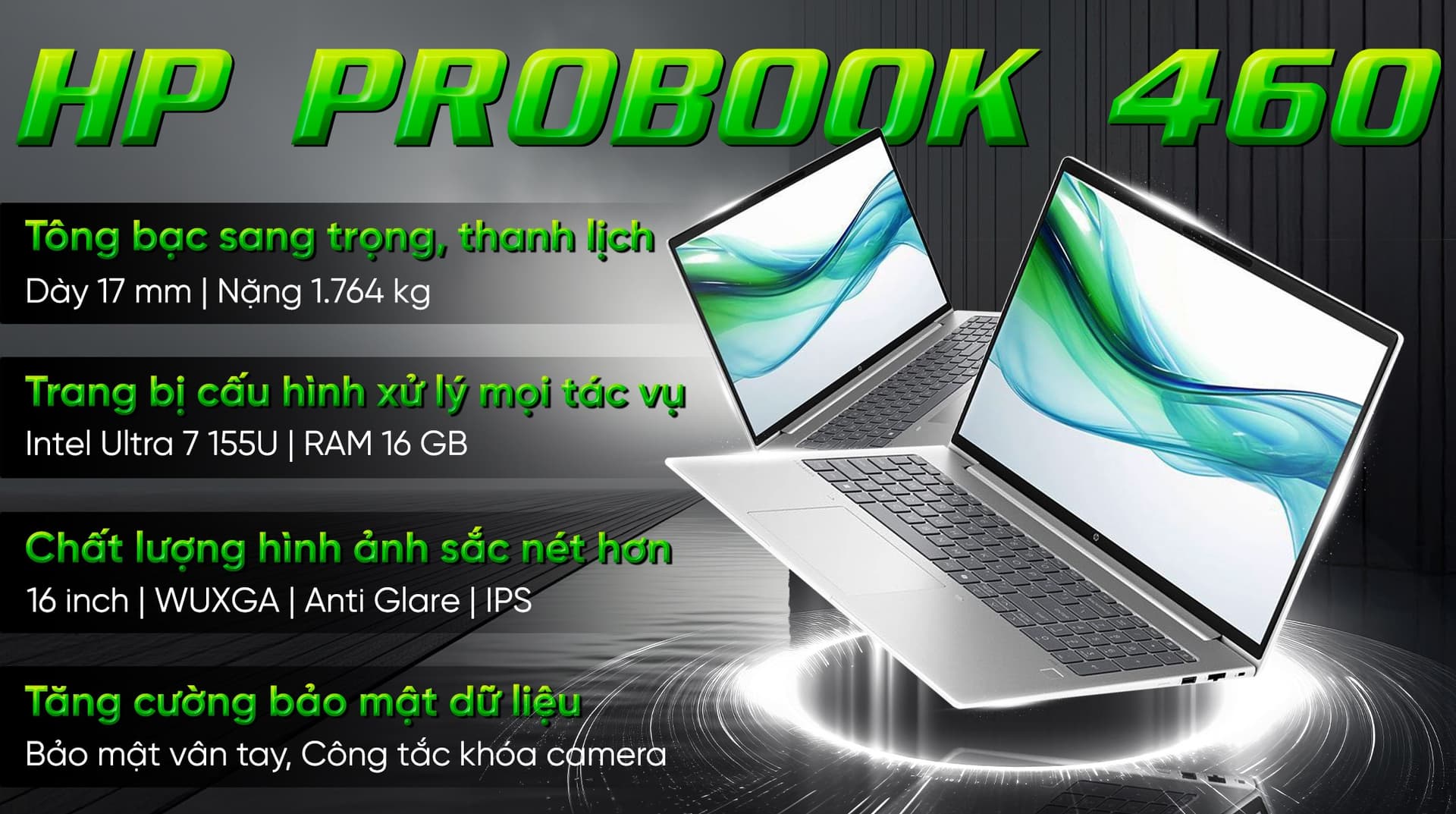 Ảnh Laptop HP Probook 460 G11 Ultra 7 155U/16GB/512GB/Win11 (A74C0PT)