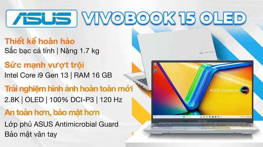 Ảnh Laptop Asus Vivobook 15 OLED A1505VA i9 13900H/16GB/512GB/120Hz/OfficeHS/Win11 (MA586WS)