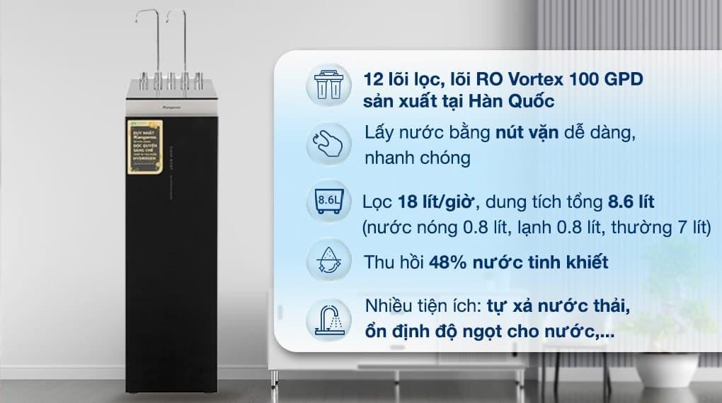 Ảnh Máy lọc nước RO nóng nguội lạnh Hydrogen Kangaroo Sumire KG12A6 12 lõi