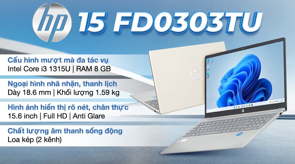 Ảnh Laptop HP 15 fd0303TU i3 1315U/8GB/512GB/Win11 (A2NL4PA)
