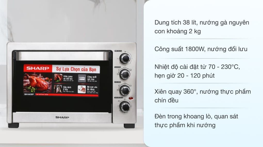 Ảnh Lò nướng Sharp EO-A384RCSV-ST 38 lít