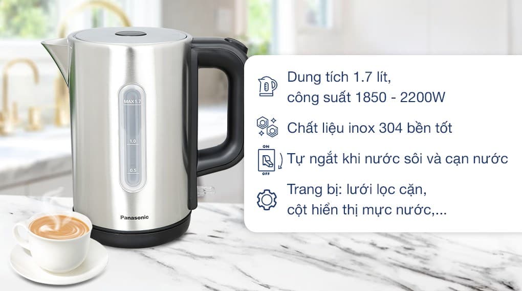 Ảnh Bình đun siêu tốc Panasonic 1.7 lít NC-K301SRA