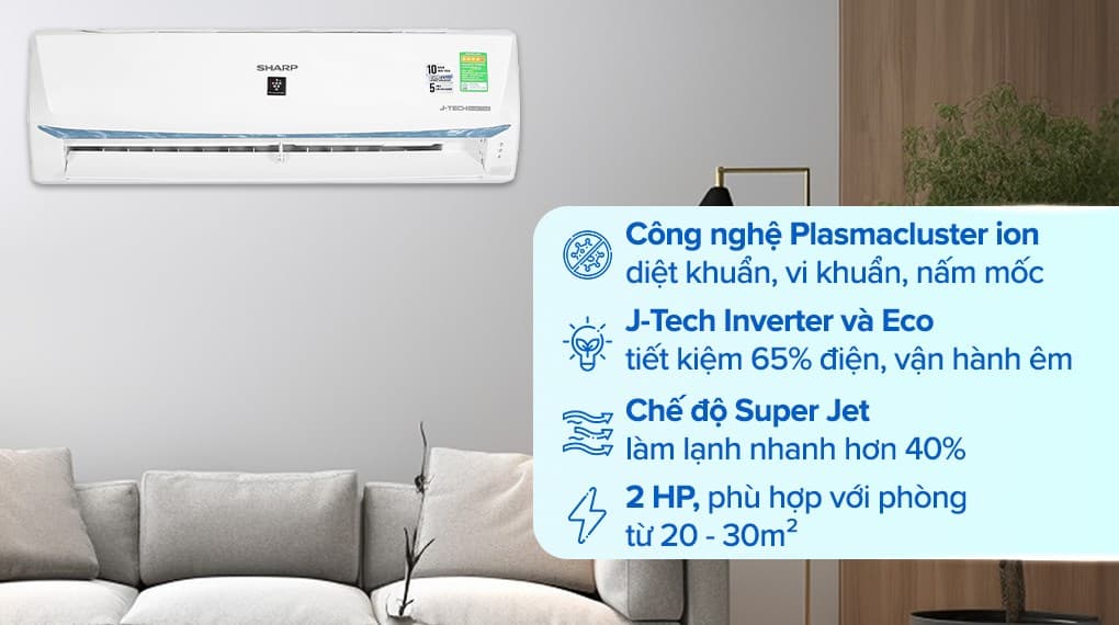Ảnh Máy lạnh Sharp Inverter 2 HP AH-XP18BSW