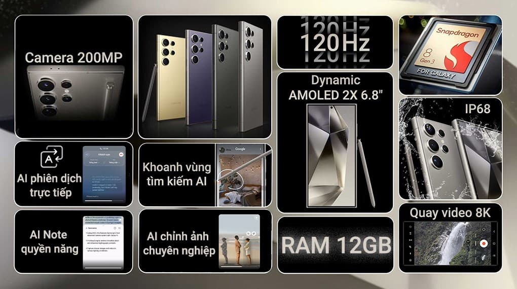 Ảnh Điện thoại Samsung Galaxy S24 Ultra 5G 12GB/256GB
