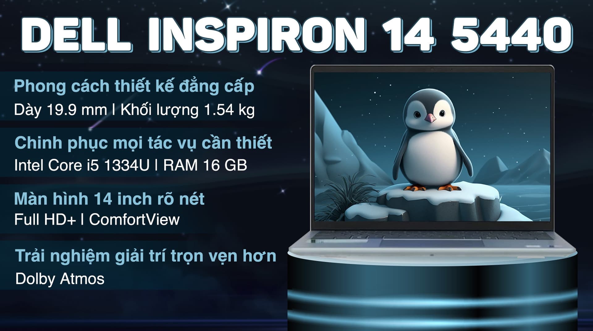Ảnh Laptop Dell Inspiron 14 5440 i5 1334U/16GB/512GB/OfficeHS/Win11 (NDY5V1)