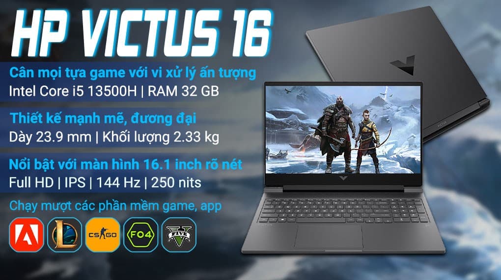 Ảnh Laptop HP Gaming VICTUS 16 r0228TX i5 13500H/32GB/512GB/6GB RTX4050/144Hz/Win11 (9Q979PA)