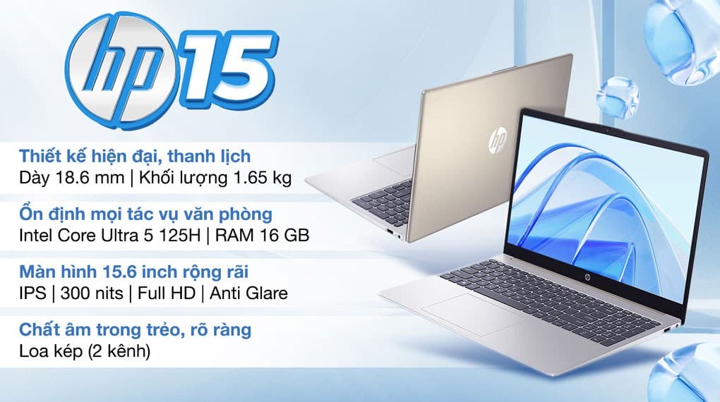 Ảnh Laptop HP 15 fd1063TU Ultra 5 125H/16GB/512GB/Win11 (9Z2Y1PA)