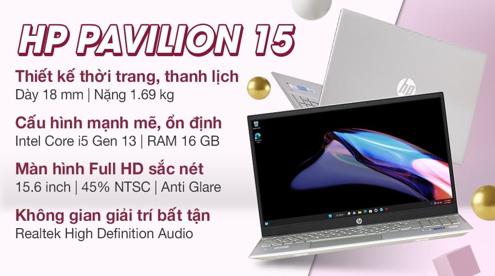 Ảnh Laptop HP Pavilion 15 eg3093TU i5 1335U/16GB/512GB/Win11 (8C5L4PA)
