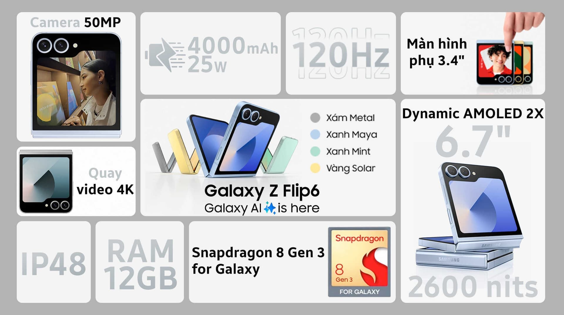 Ảnh Điện thoại Samsung Galaxy Z Flip6 5G 12GB/256GB