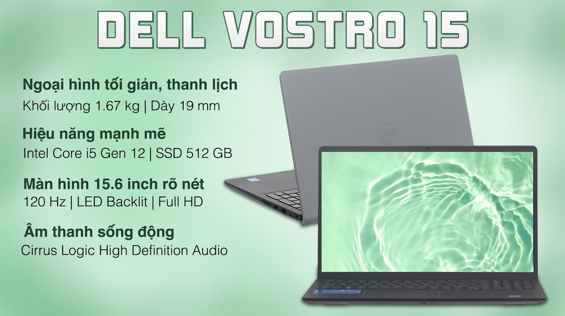 Ảnh Laptop Dell Vostro 15 3520 i5 1235U/8GB/512GB/120Hz/OfficeHS/Win11 (5M2TT2)