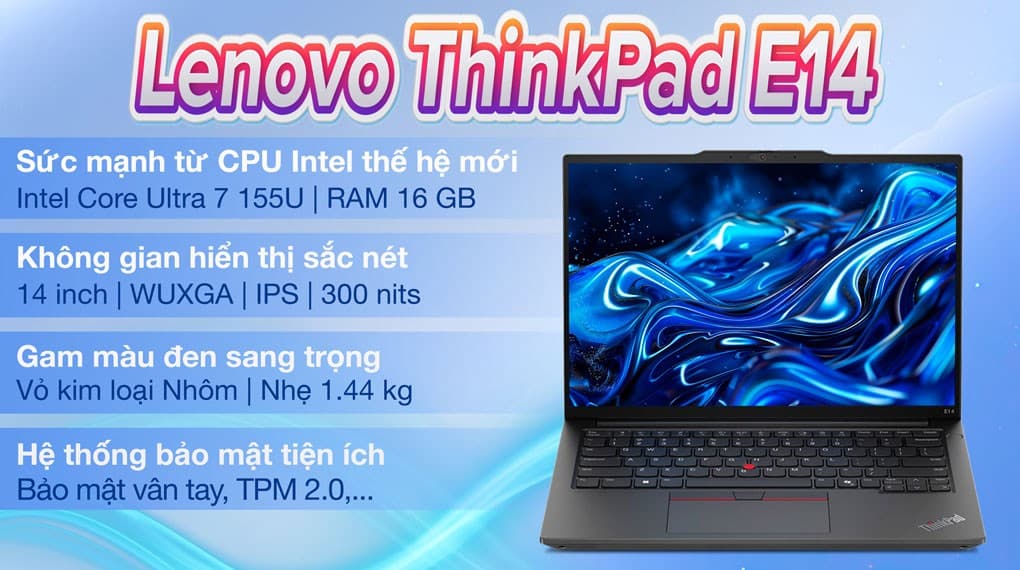 Ảnh Laptop Lenovo ThinkPad E14 Gen 6 Ultra 7 155U/16GB/512GB/Win11 (21M7004UVN)