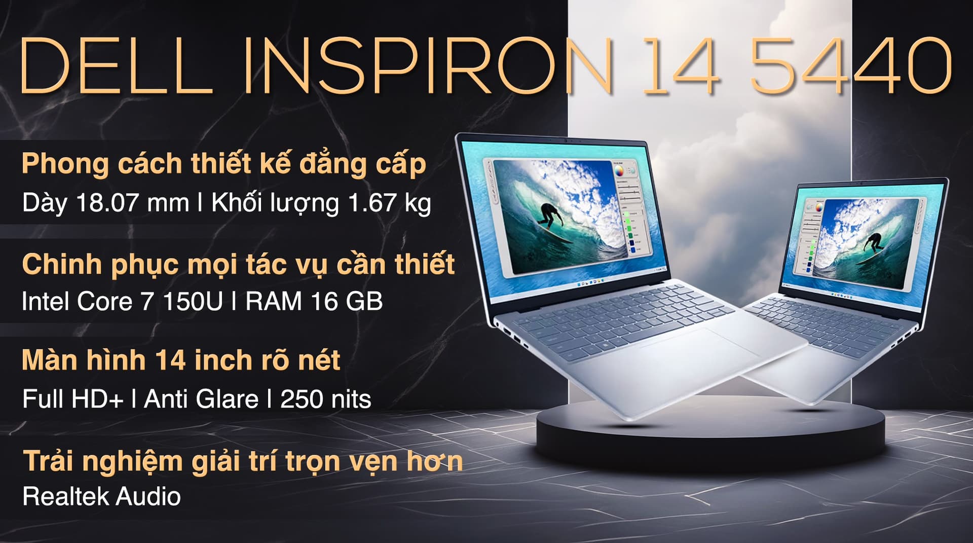Ảnh Laptop Dell Inspiron 14 5440 Core 7 150U/16GB/512GB/OfficeHS/Win11 (N4I7204W1)