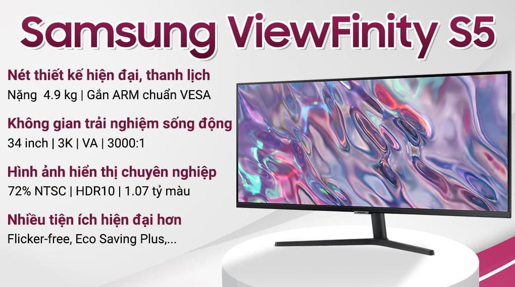 Ảnh Màn hình Samsung ViewFinity S5 S50GC LS34C500GAEXXV 34 inch 3K/VA/100Hz/5ms/HDMI