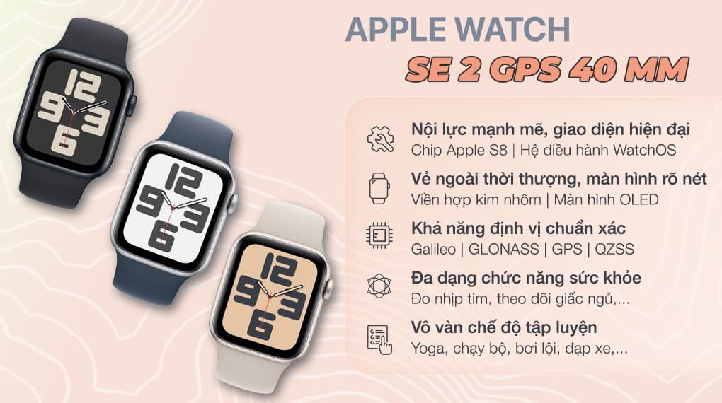 Ảnh Đồng hồ thông minh Apple Watch SE 2 GPS 40mm viền nhôm dây thể thao