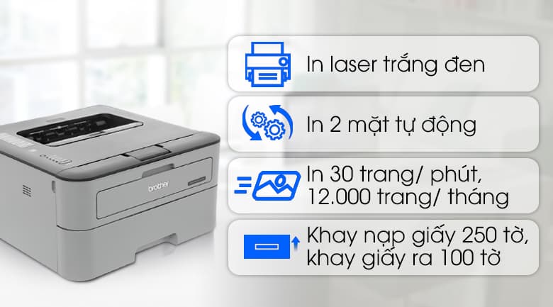 Ảnh Máy in laser trắng đen đơn năng Brother HL-L2321D