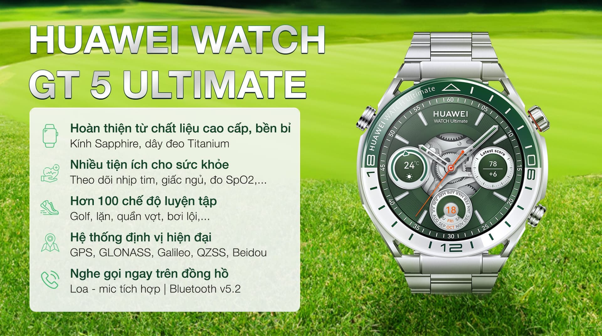 Ảnh Đồng hồ thông minh Huawei Watch Ultimate 48.5mm viền gốm dây Titanium