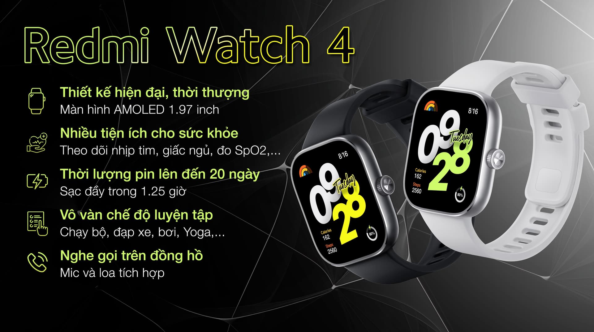 Ảnh Đồng hồ thông minh Xiaomi Redmi Watch 4 47.5mm dây silicone