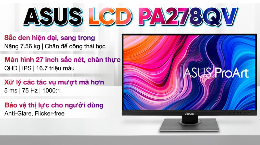 Ảnh Màn hình Asus ProArt PA278QV 27 inch 2K IPS/75Hz/5ms