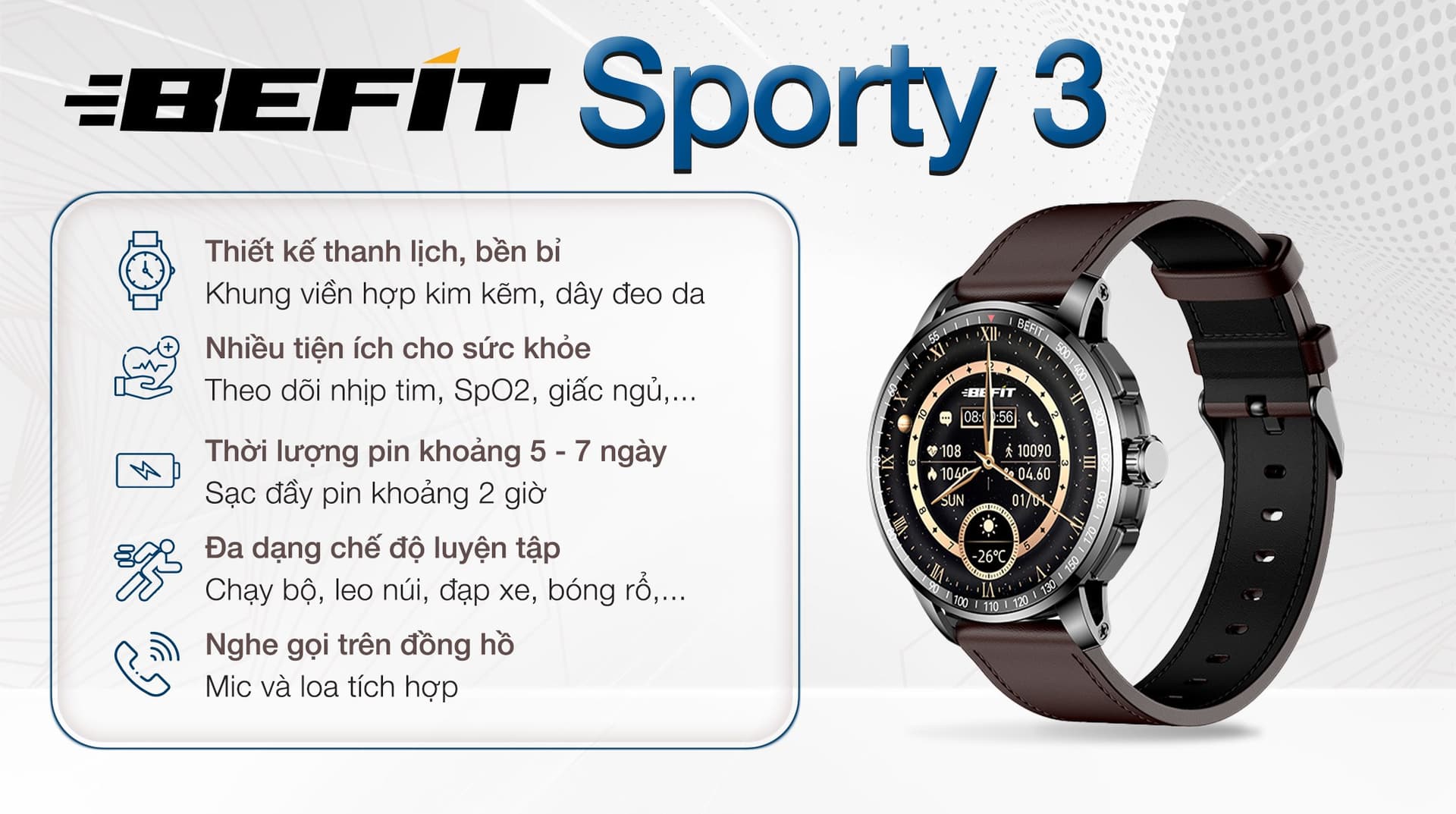 Ảnh Đồng hồ thông minh BeFit Sporty 3 46.4mm