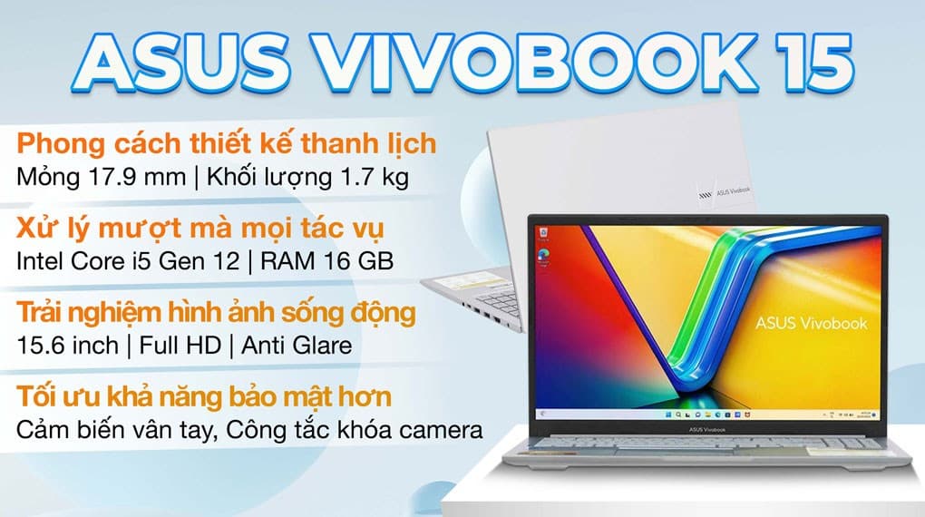 Ảnh Laptop Asus Vivobook 15 X1504ZA i5 1235U/16GB/512GB/Win11 (NJ1608W)