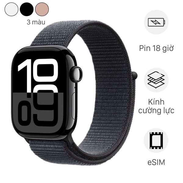 Đồng hồ thông minh Apple Watch Series 10 GPS + Cellular 42mm viền nhôm dây vải Điện tử, Viễn thông