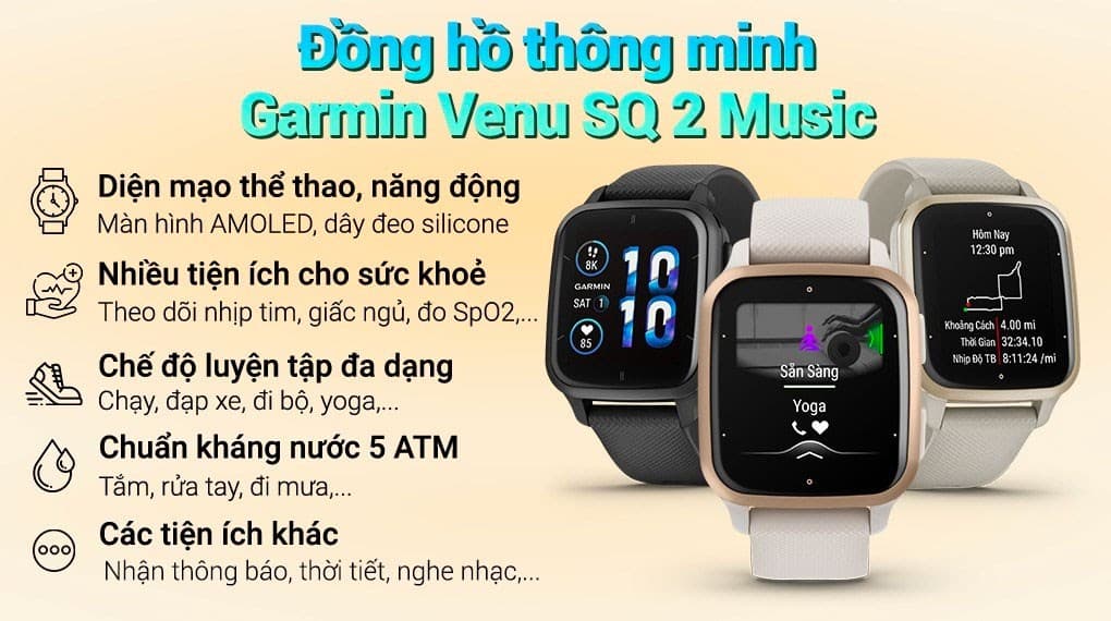 Ảnh Đồng hồ thông minh Garmin Venu SQ 2 Music 40.6mm