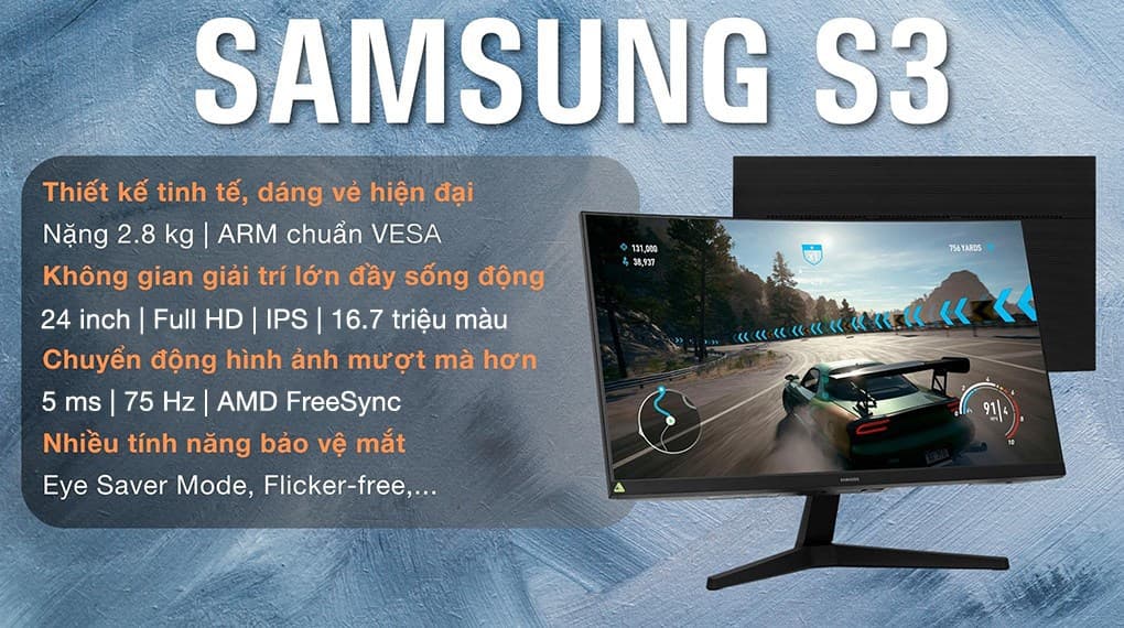 Ảnh Màn hình Samsung S3 S31C LS24C310EAEXXV 24 inch FHD/IPS/75Hz/5ms/FreeSync/HDMI