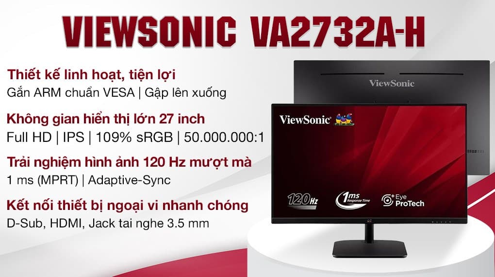 Ảnh Màn hình Viewsonic VA2732A-H 27 inch FHD/IPS/120Hz/1ms