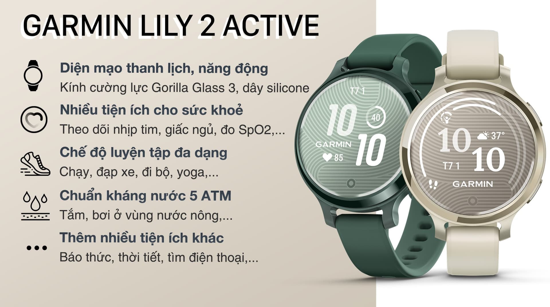 Ảnh Đồng hồ thông minh Garmin Lily 2 Active 38mm