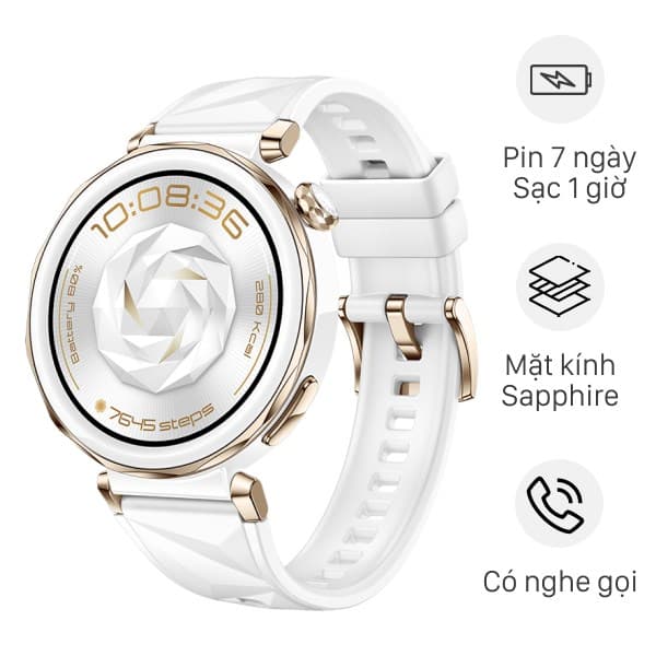 Đồng hồ thông minh Huawei Watch GT 5 Pro 42mm viền gốm dây cao su