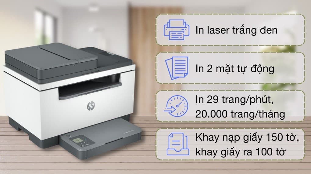 Ảnh Máy in laser trắng đen đa năng HP LaserJet MFP M236sdw Wifi (9YG09A)
