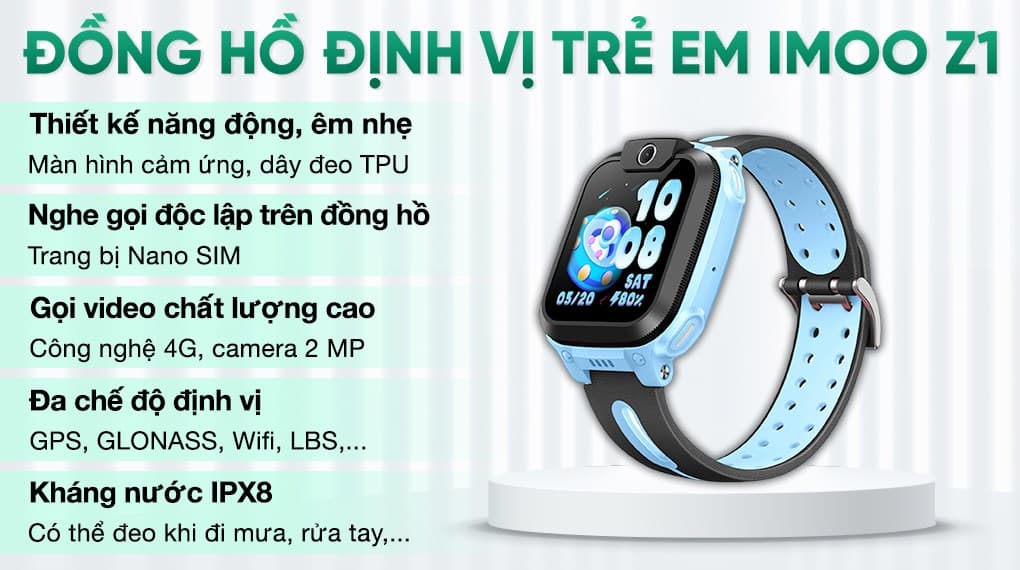 Ảnh Đồng Hồ Định Vị Trẻ Em imoo Z1 Xanh dương
